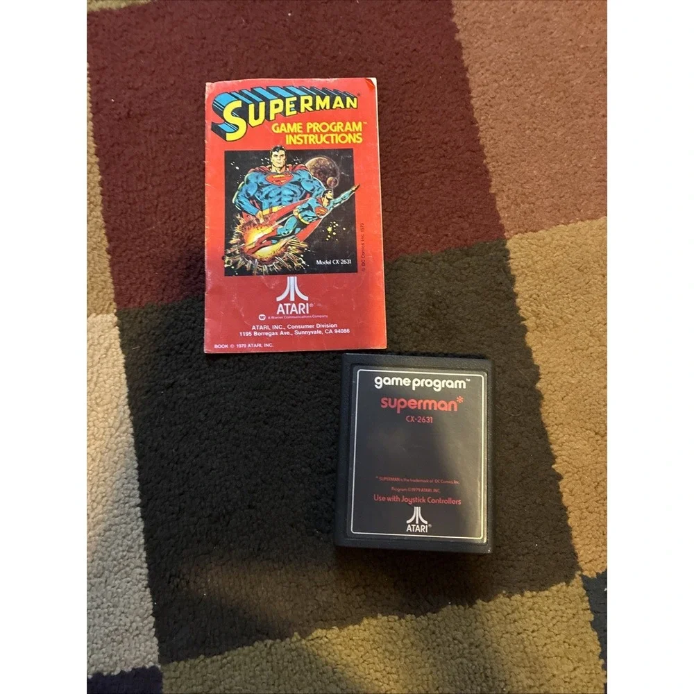 Atari 2600 Superman 1979 Cartridge And Instructions
